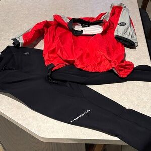 Women's Black and Red Waterproof Leggings